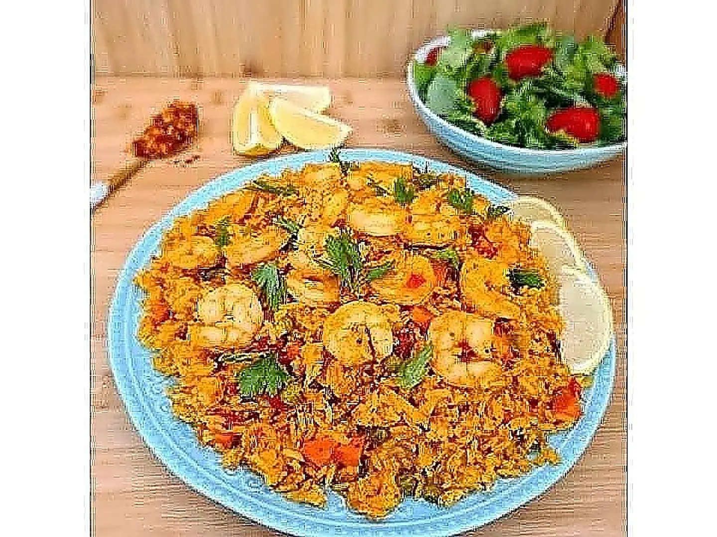 روبيان مقلي مع رز