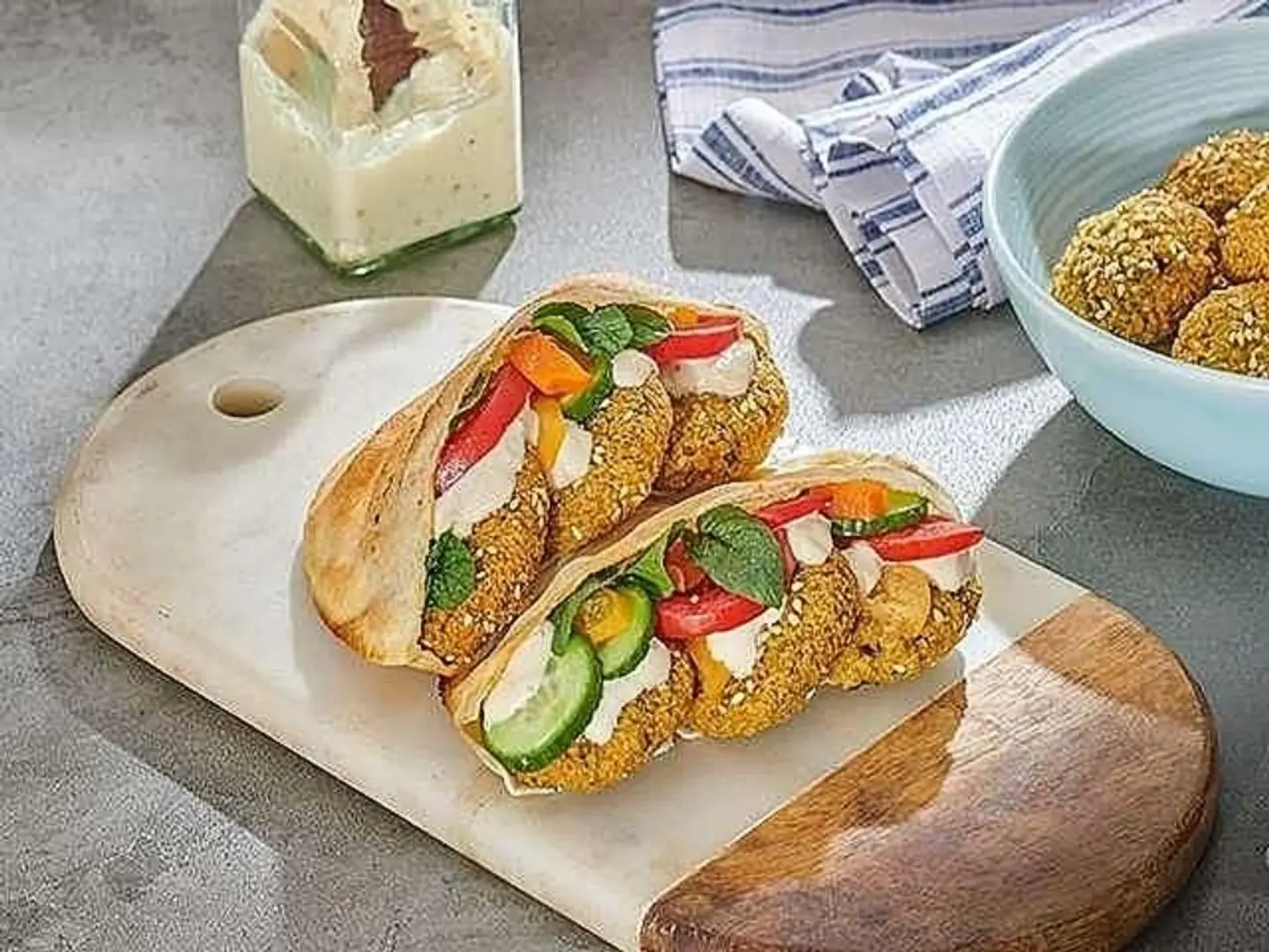 Mixed Falafel And Cheese Sandwich