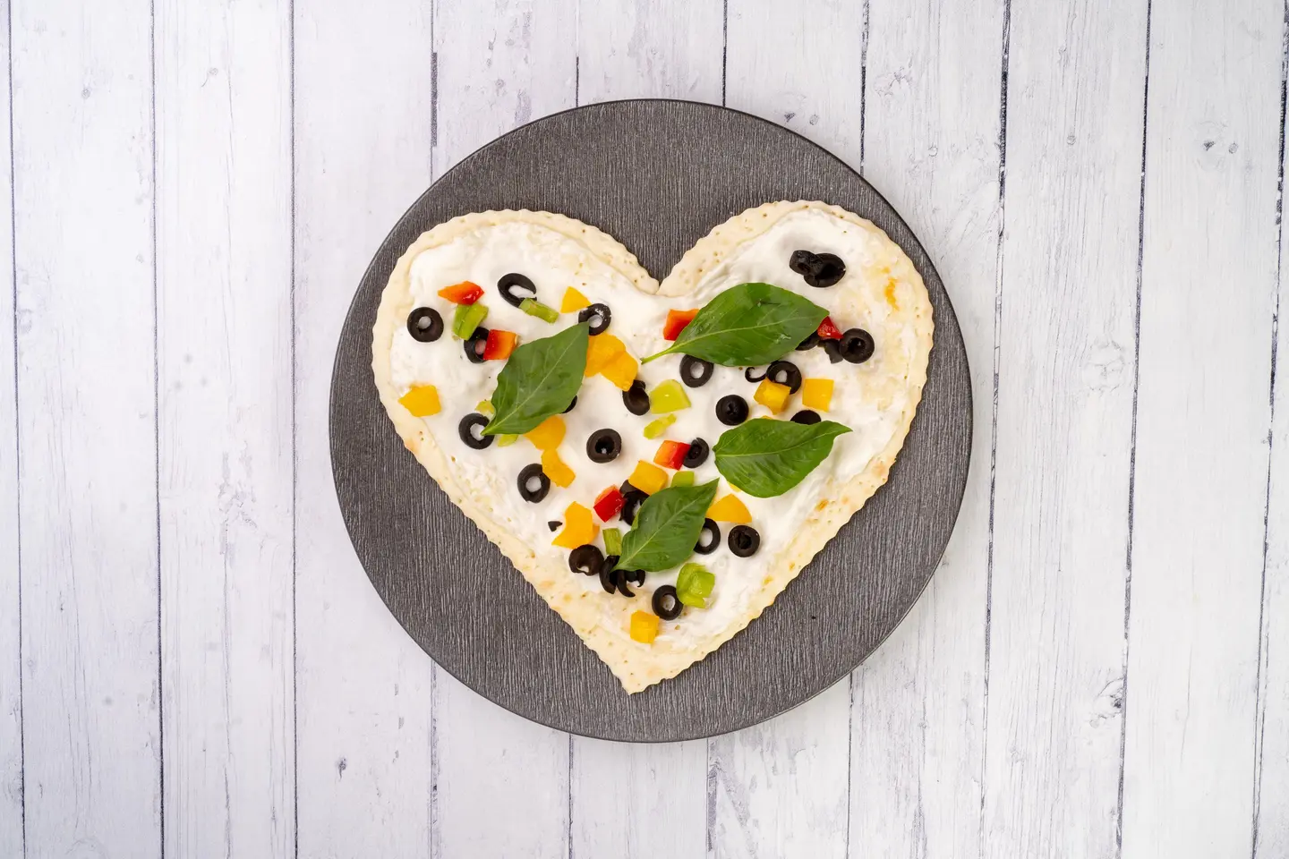 Heart Shape With Labneh And Vegetable