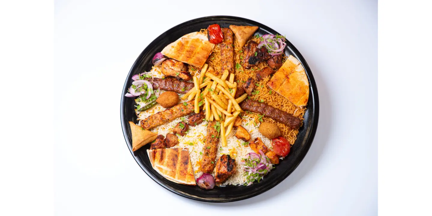 صحن اكسترا 10 اسياخ مع ارز