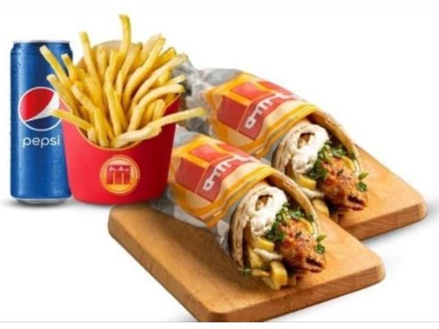 2 Chicken Kebab Sandwiches + Fries + Pepsi