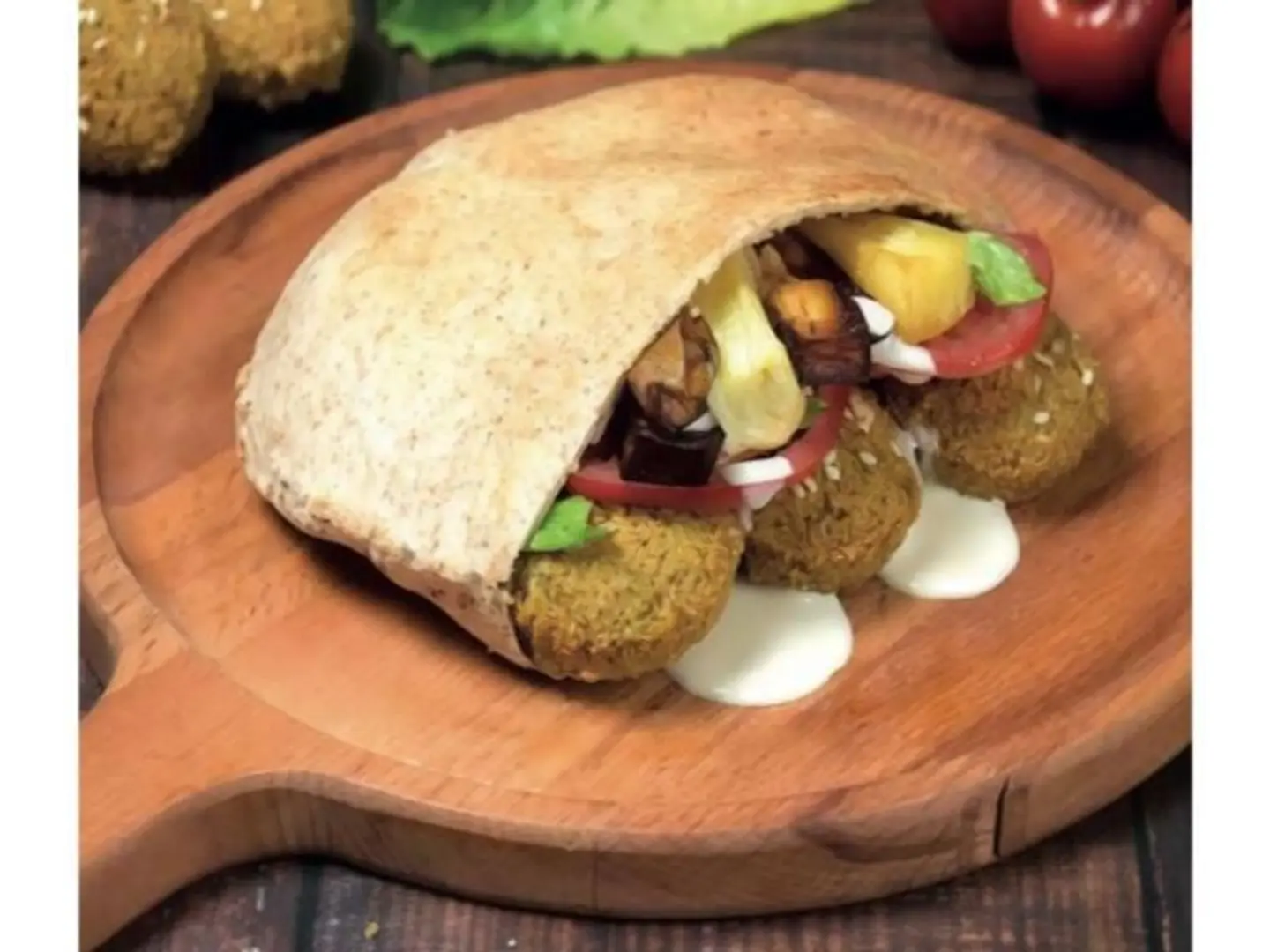 Falafel Sandwich With Eggs And Potatoes