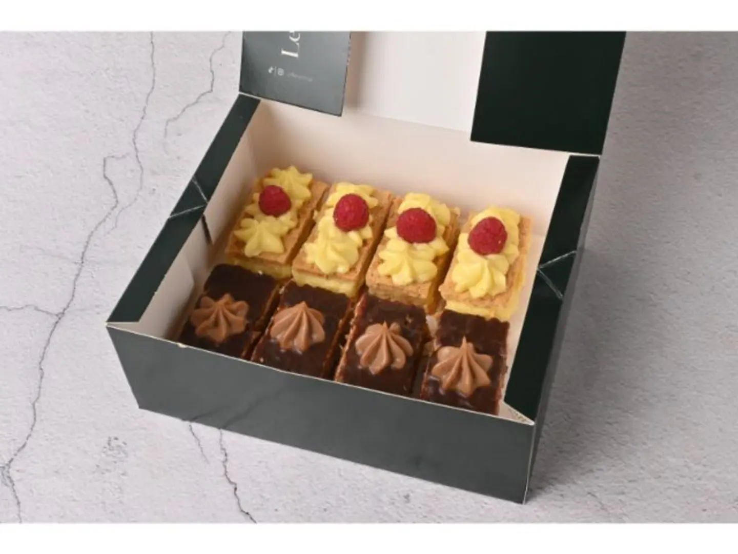 8 Mini Mille Feuille Custard. Mini Mille Feuille Chocolate