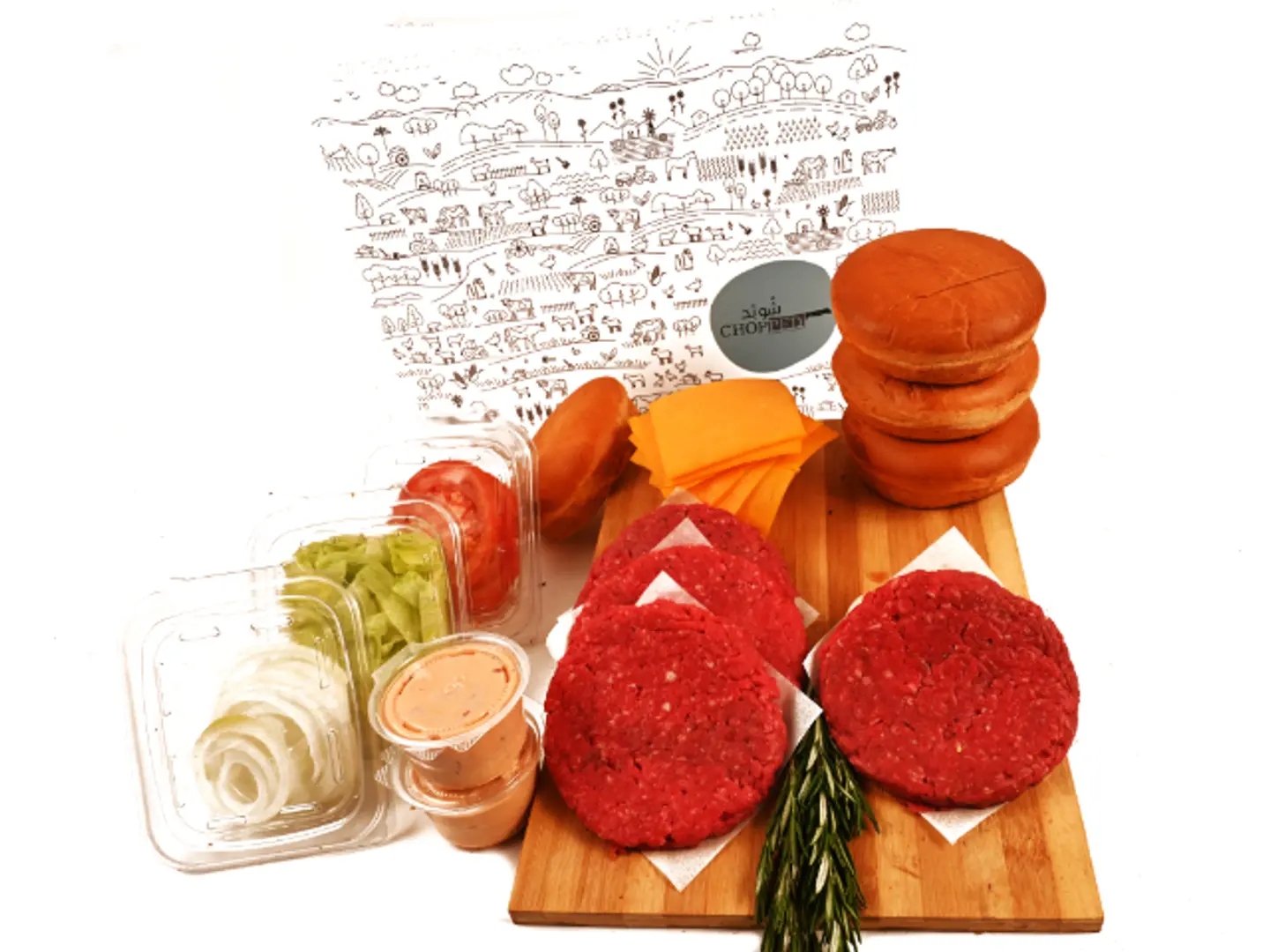 بوكس برجر مغذى على العشب 4قطع