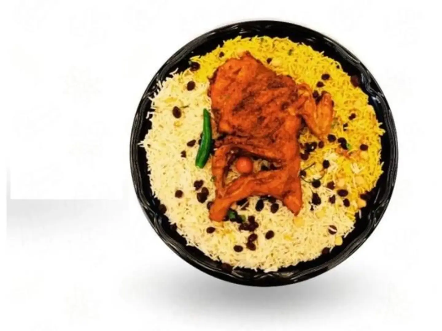 نصف حبه على الفحم مع رز بخاري