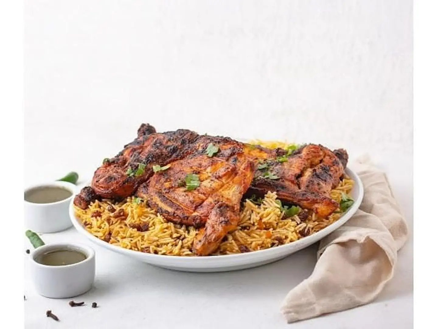 Charcoal Chicken With Biryani Rice