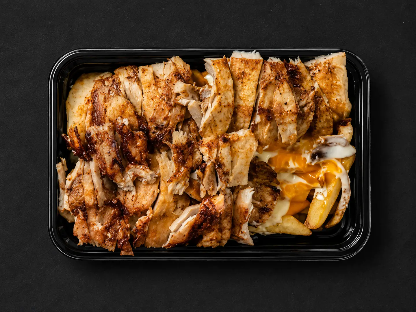 Fries With Shawarma And Cheese Dish