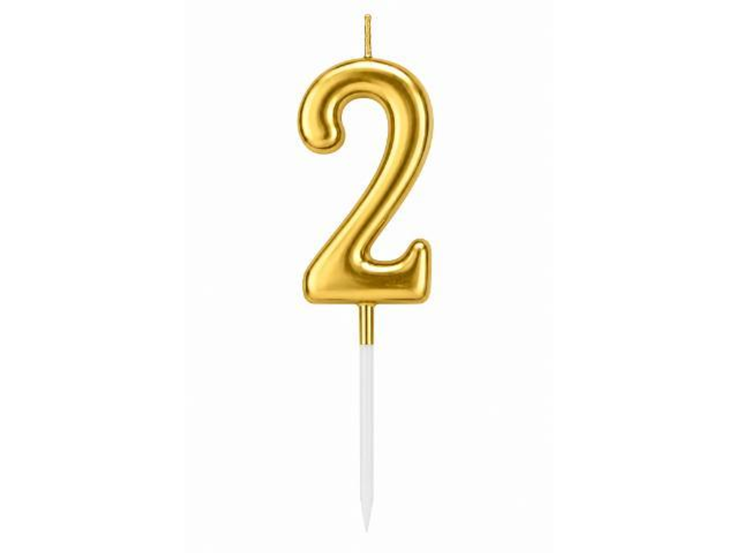 شموع أرقام ذهبي اثنان