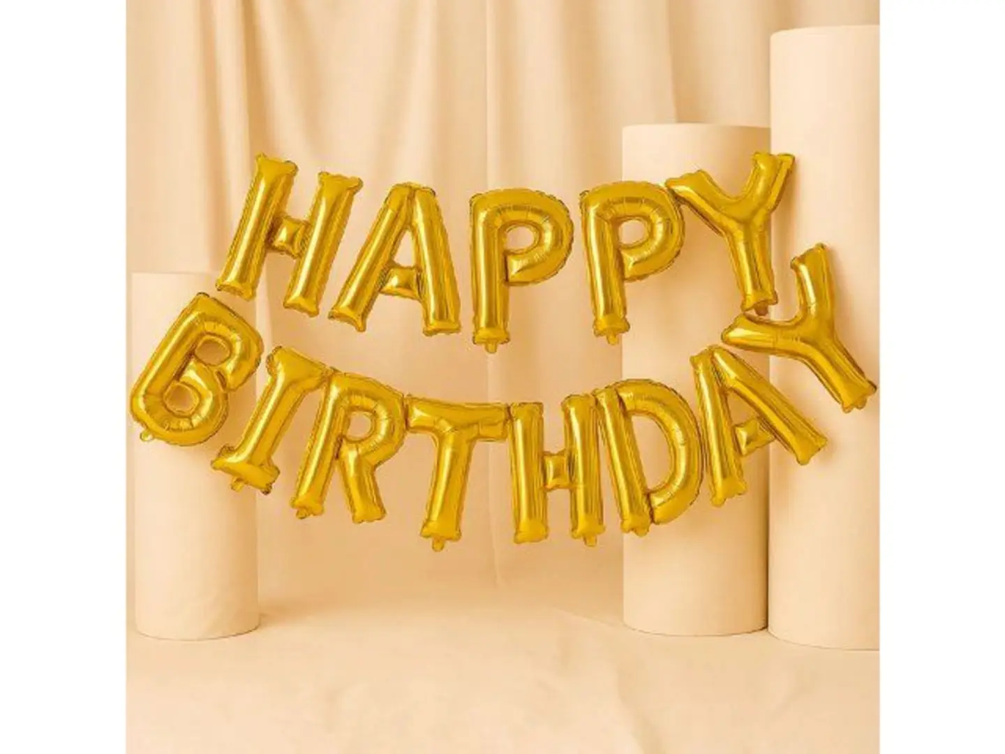 Air Filled Golden Letter Foil Birthday Balloons