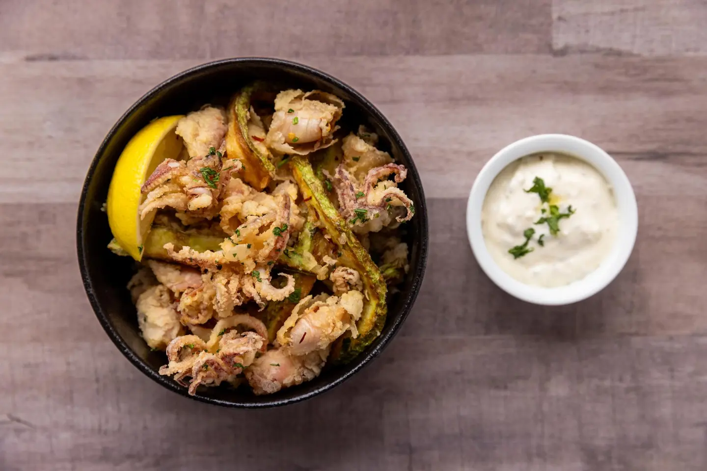 Fried Calamari And Zucchini