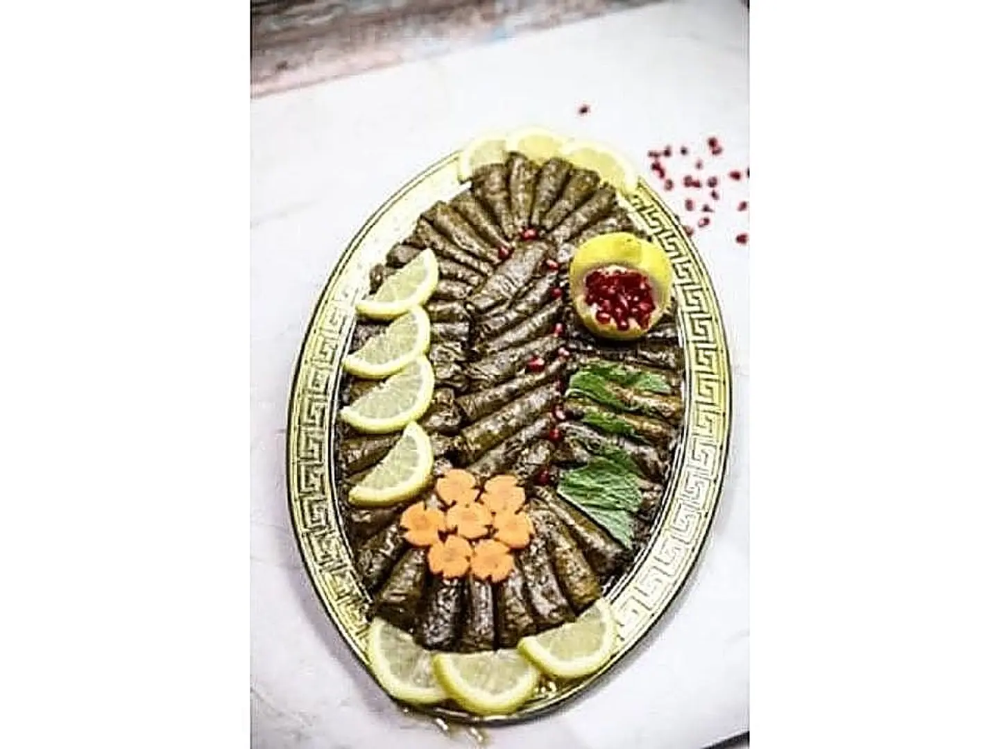 Oval Grape Leaves Plate