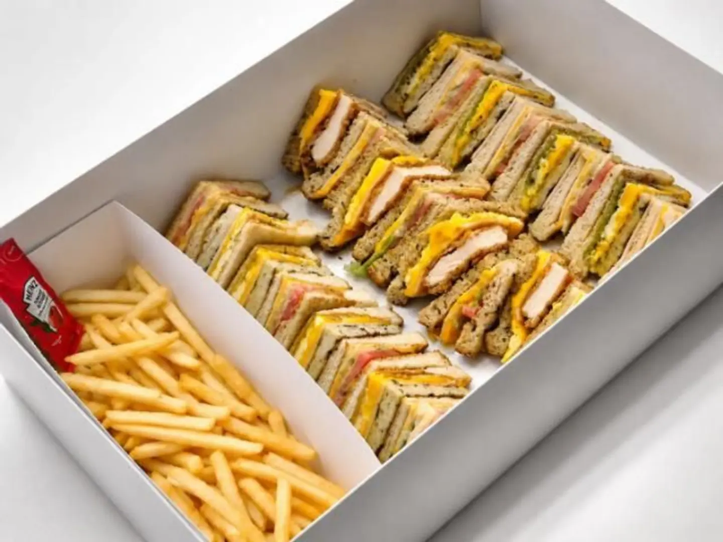 Smoked Chicken Club, Pesto Smoked Club, Zinger Chicken Club 3. With Fresh French Fries