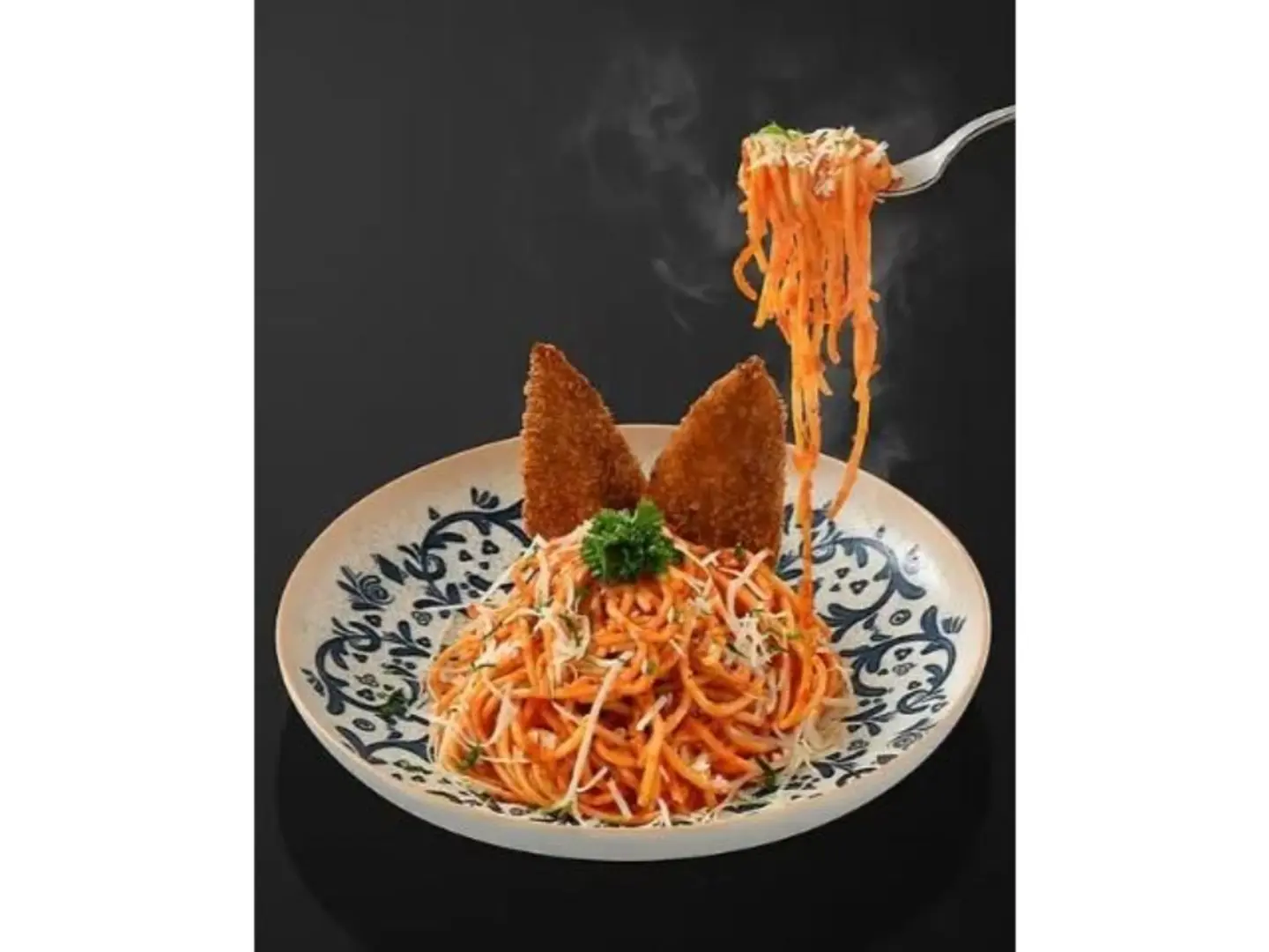 Spaghetti Parmigiano With Chicken Pané