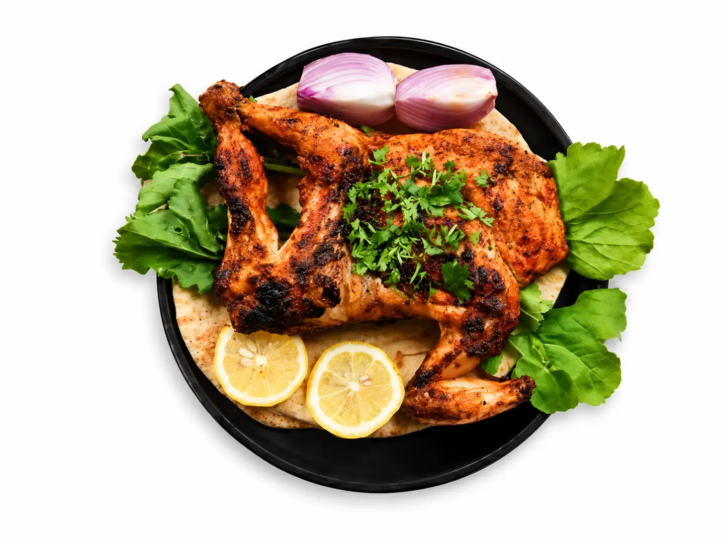 نص حبة دجاج مشوي فحم