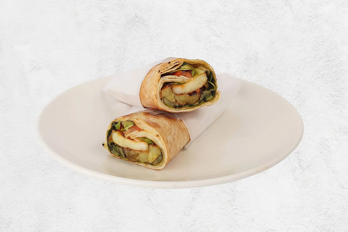 Grilled Halloumi With Eggplant Sandwich