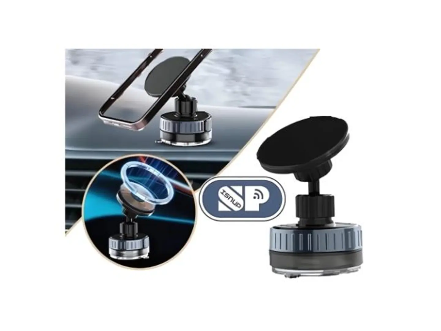 حامل إس بي مغناطيسي سيارة شفط آمن