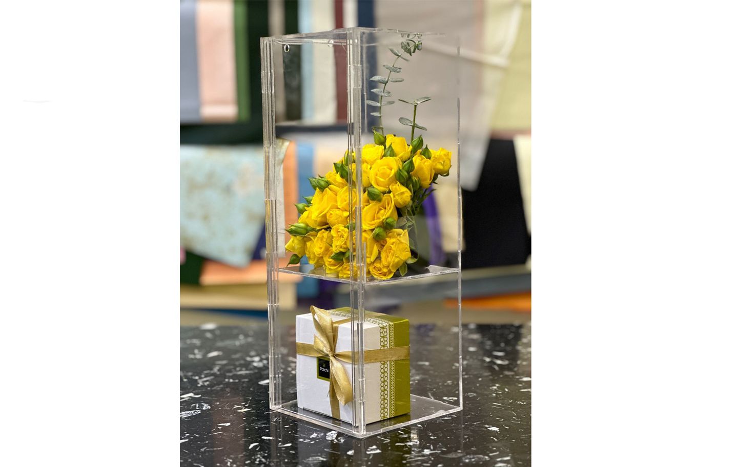 Acrylic Box With A Quarter Kilo Of Patchi