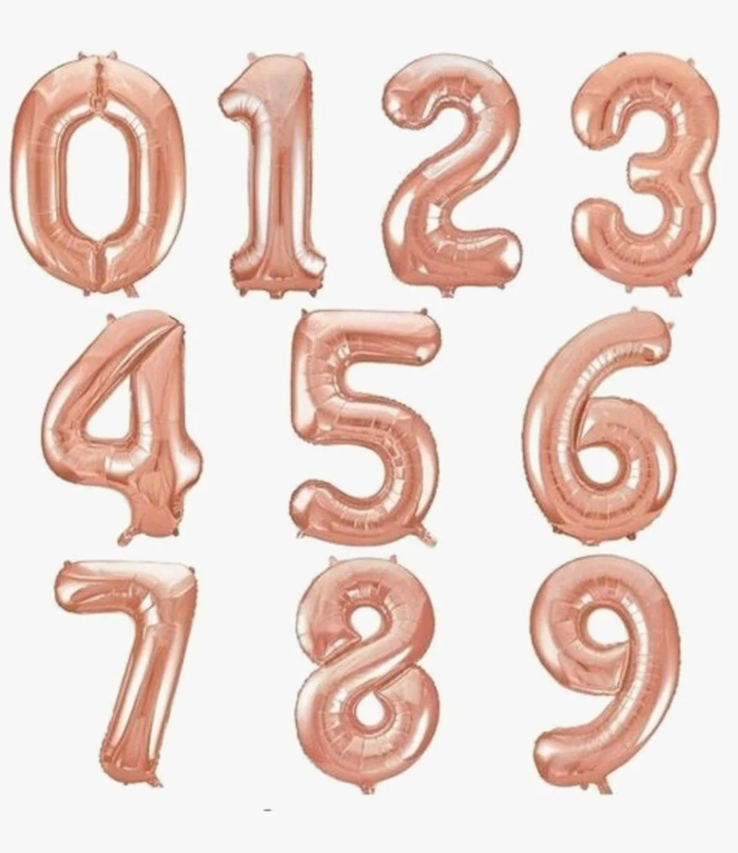 Rose Gold Numbers Helium Balloon