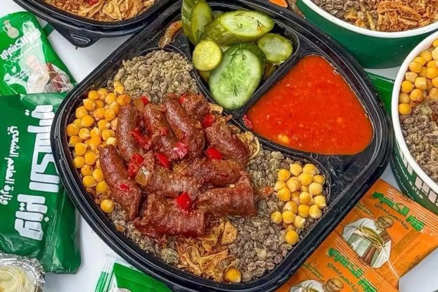 Egyptian Koshari With Local Sausage