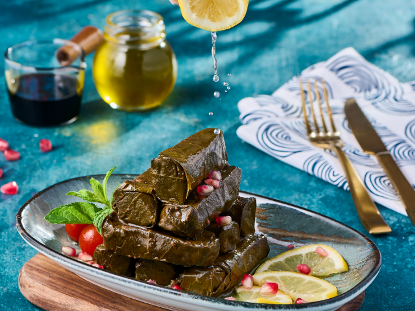 Vine Leaves With Oil