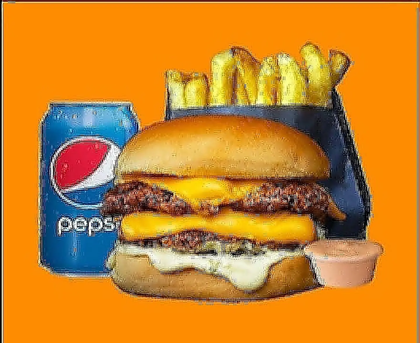 وجبة دبل برغر لحم بلجبنة