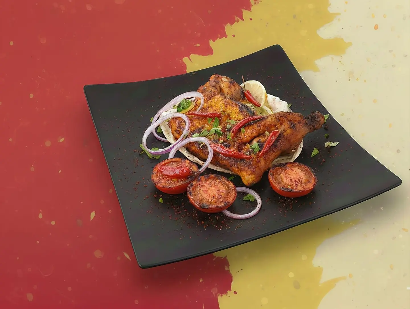 دجاج على الفحم حراق ساده-نص