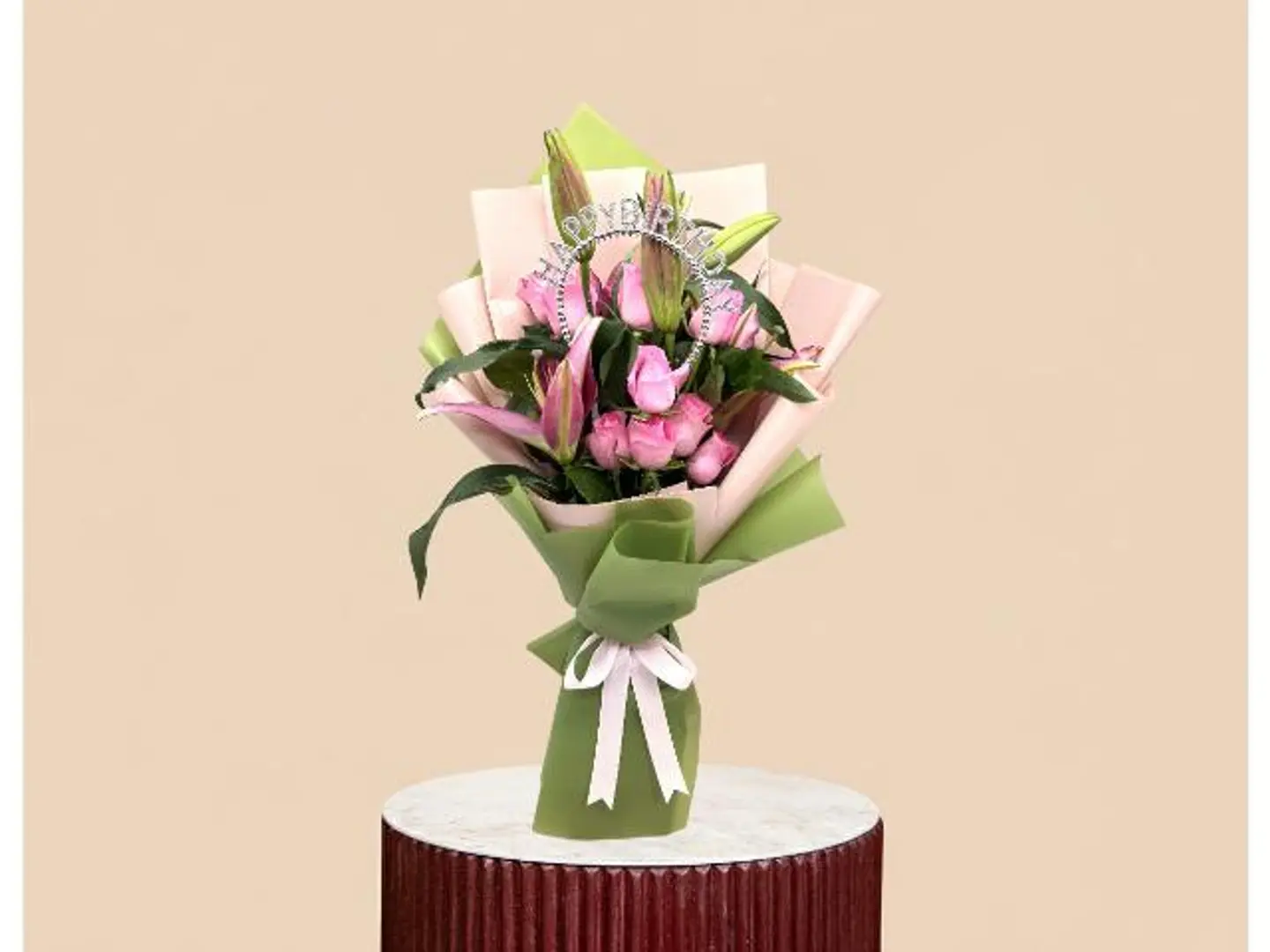 Dutch Casablanca & Pink Roses Bouquet