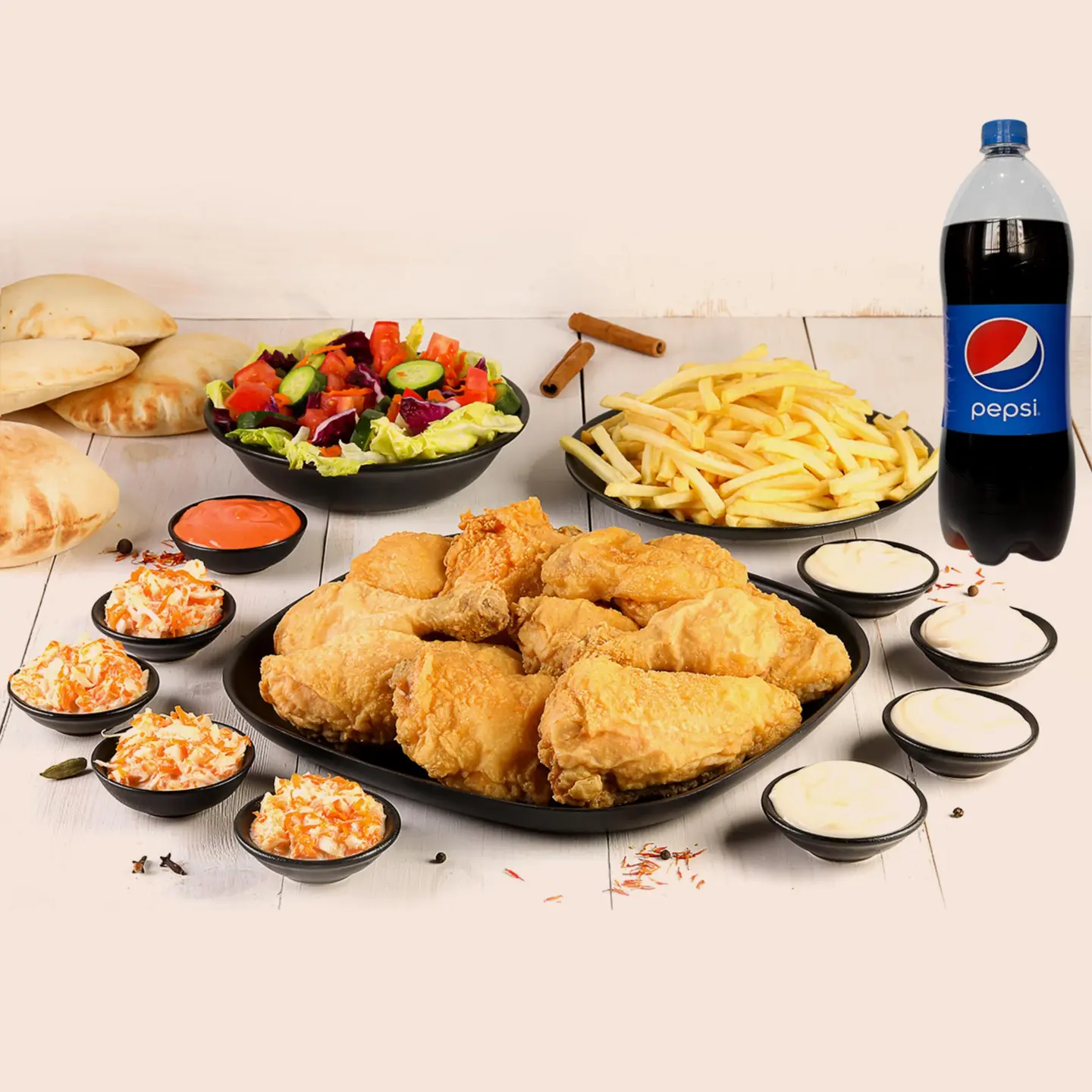 Broasted Pieces, Boneless And Shrimp Combo