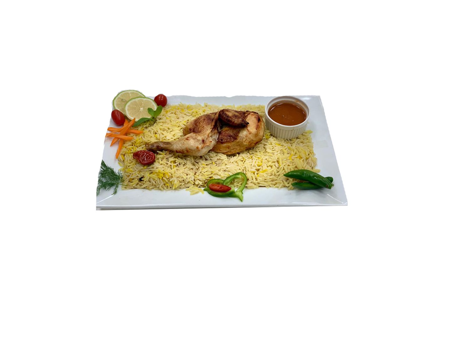 Half Mandi Chicken With Mandi Rice
