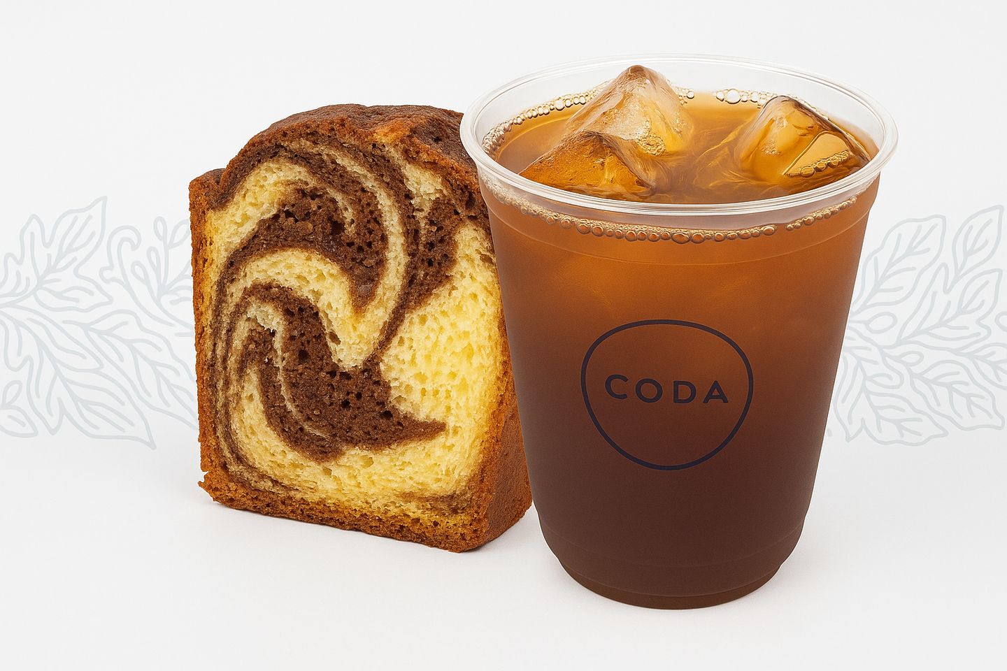 Ice Tea Peach With Marble Cake