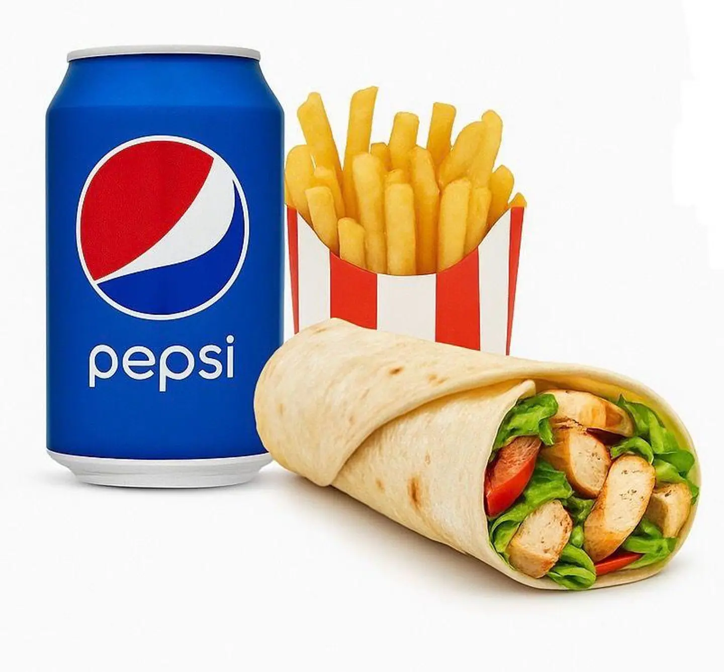 تورتيلا دجاج مشوي مع وجبة + بارد