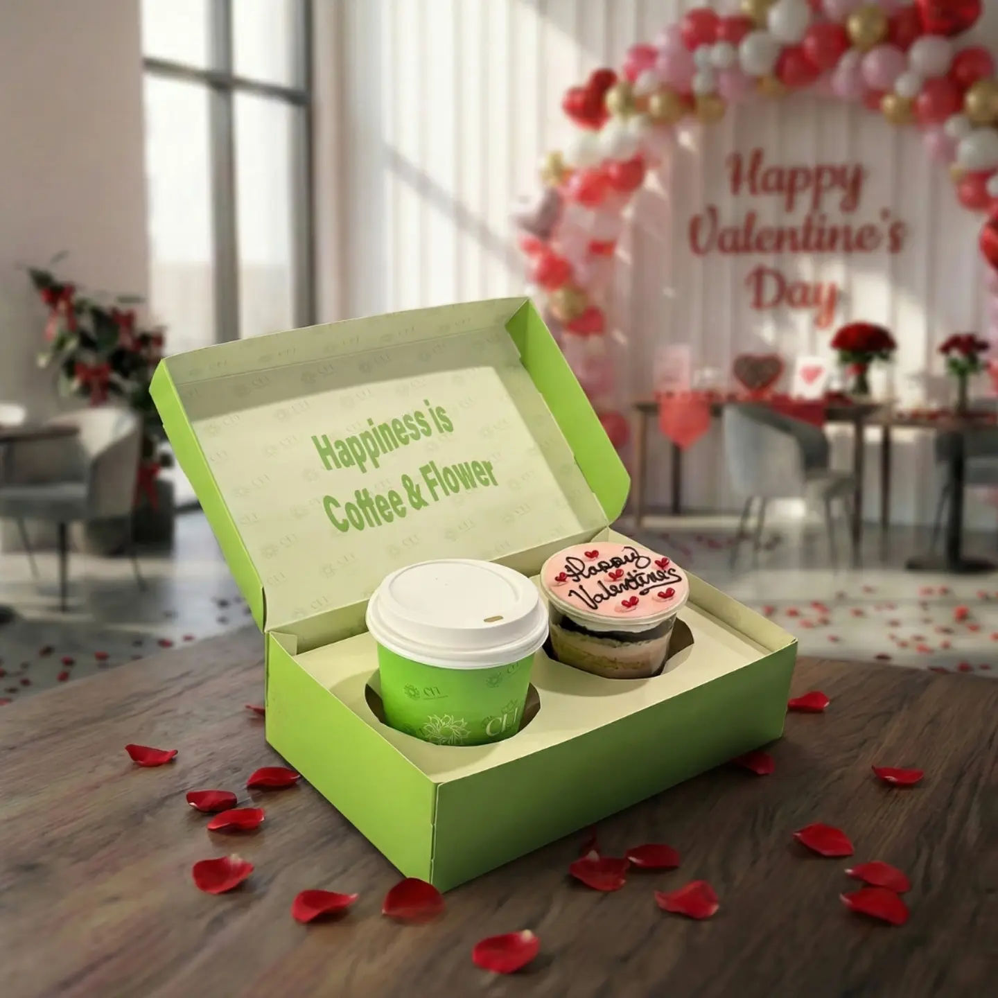 Valentine's Box ( Cupcake & Coffee ) Medium
