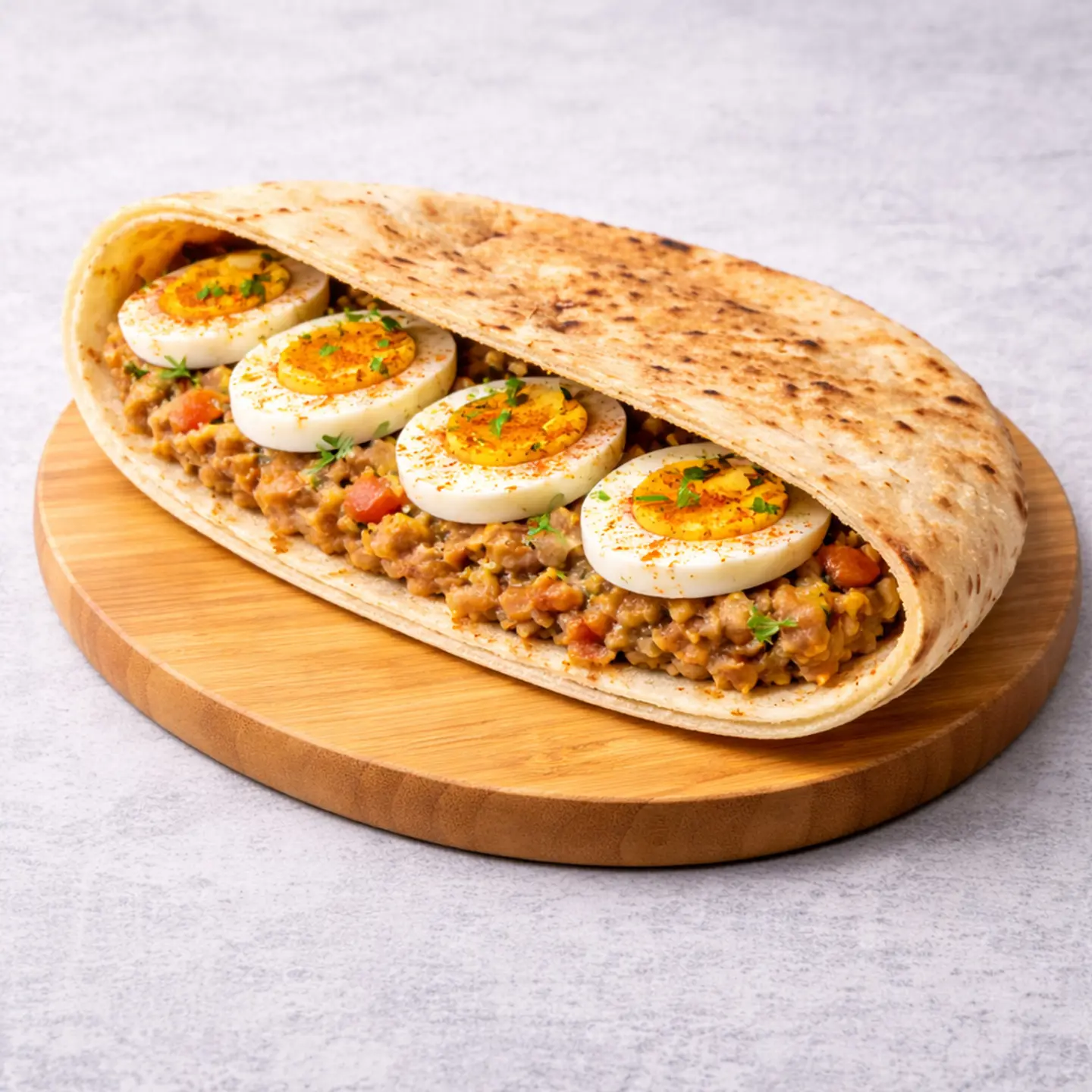 Foul Sandwich With Boiled Egg