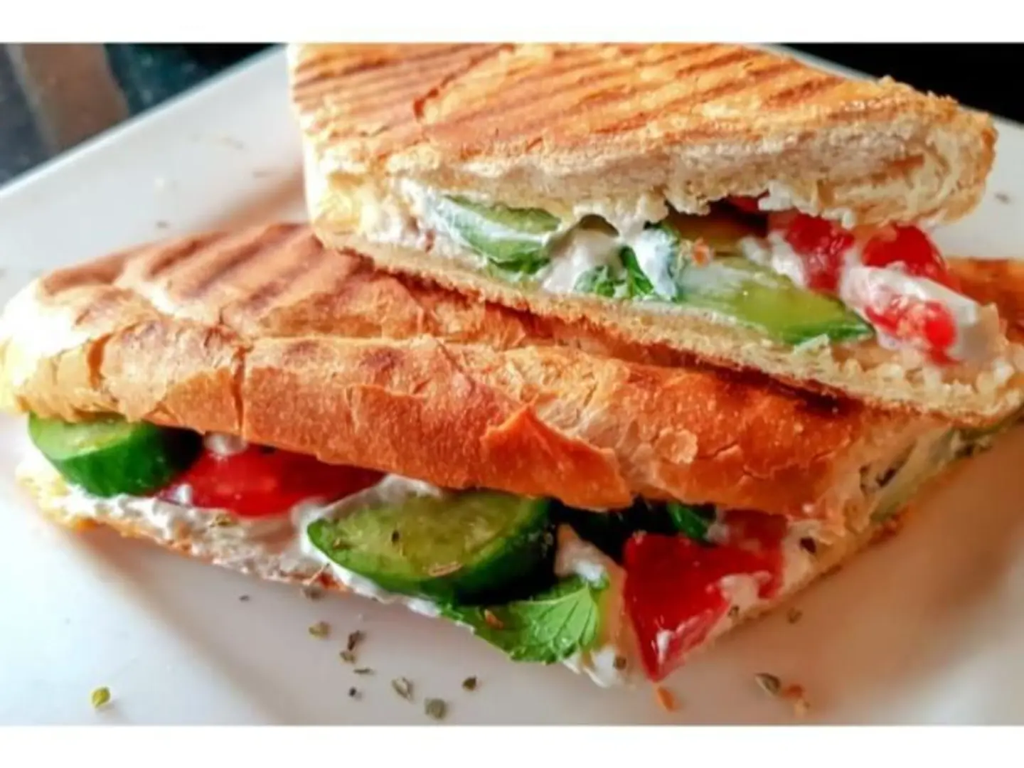 ساندوتش لبنة بالخضار