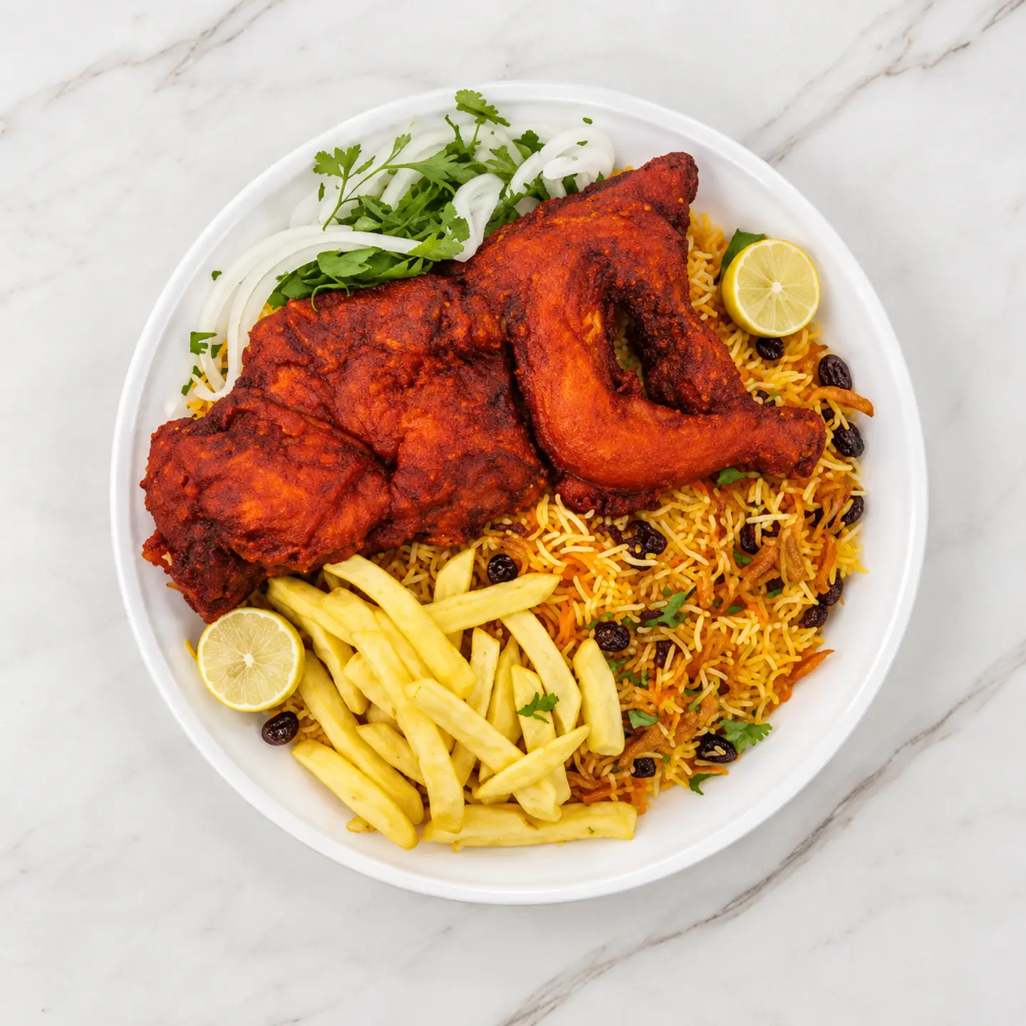 Fried Chicken With Rice - Whole Chicken