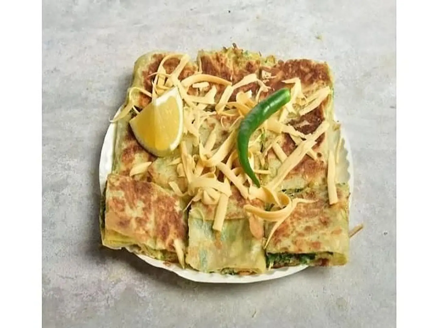 Vegetable Mutabbak With Cheddar Cheese
