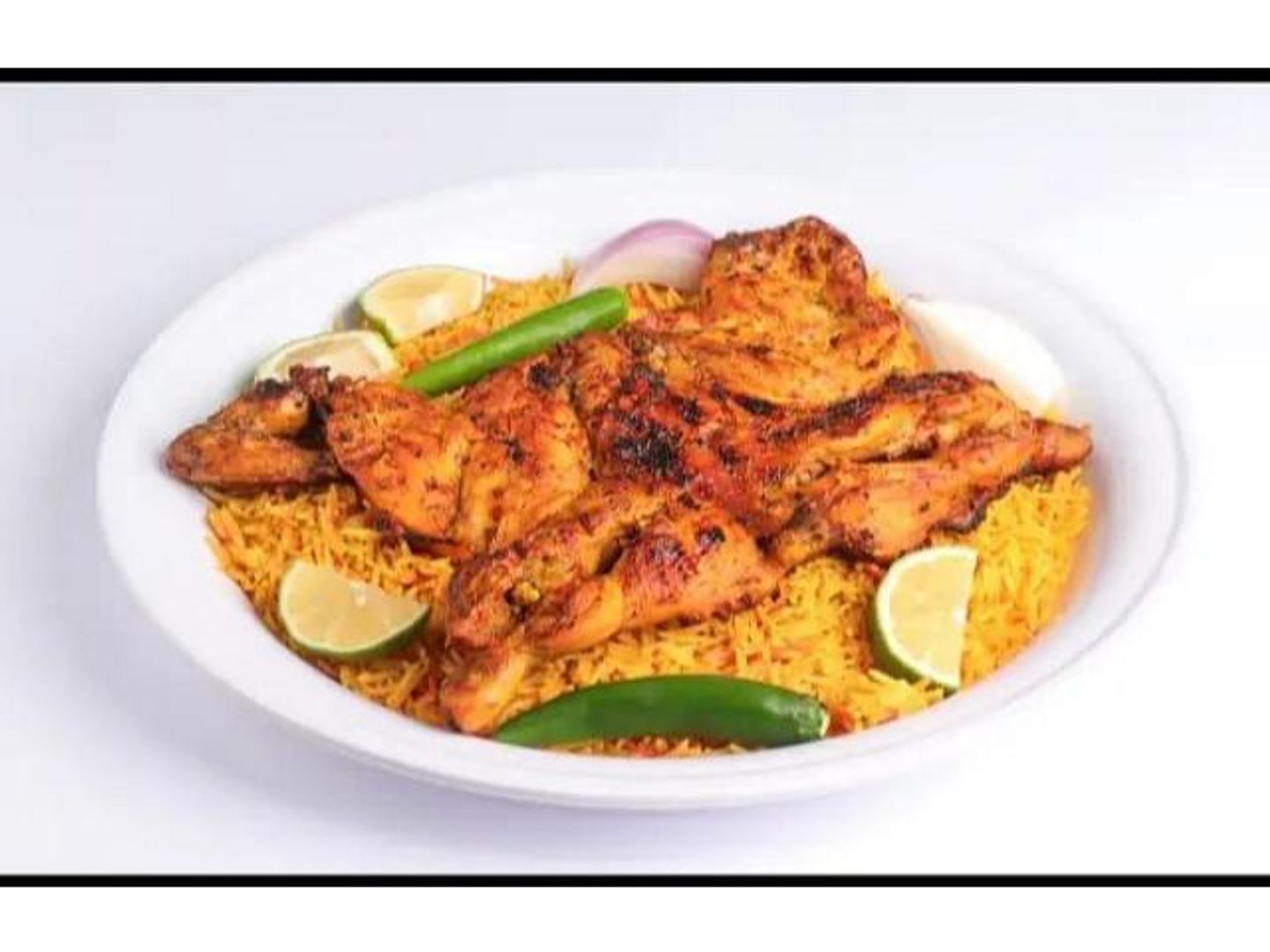 Half Chicken On Charcoal With Spiced Rice