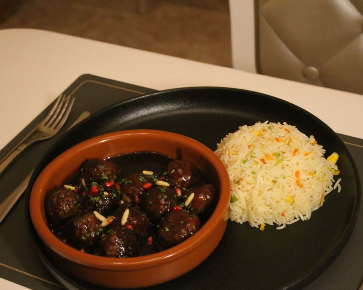 Kofta With Cherry Sauce