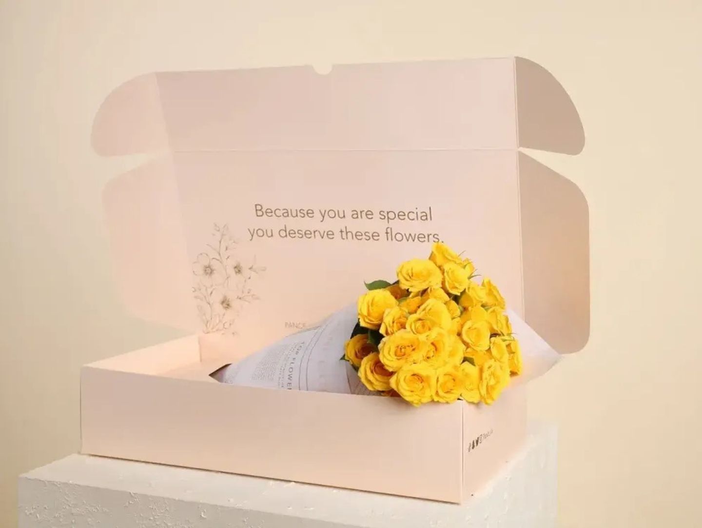 Yellow Baby Rose Box