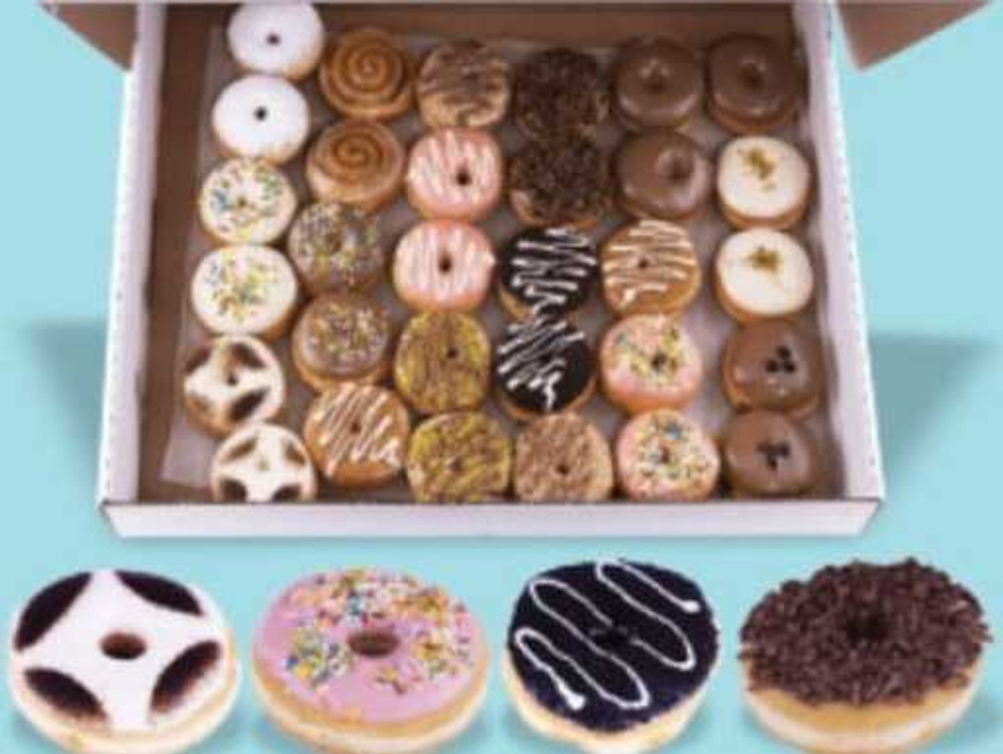 Mix Donut Box 31 Pieces + 4 For Free