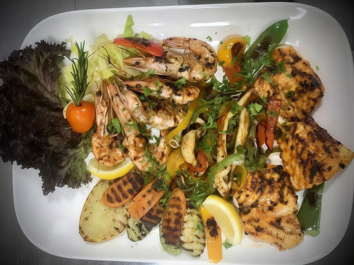 Grilled Mix Seafood On Saj