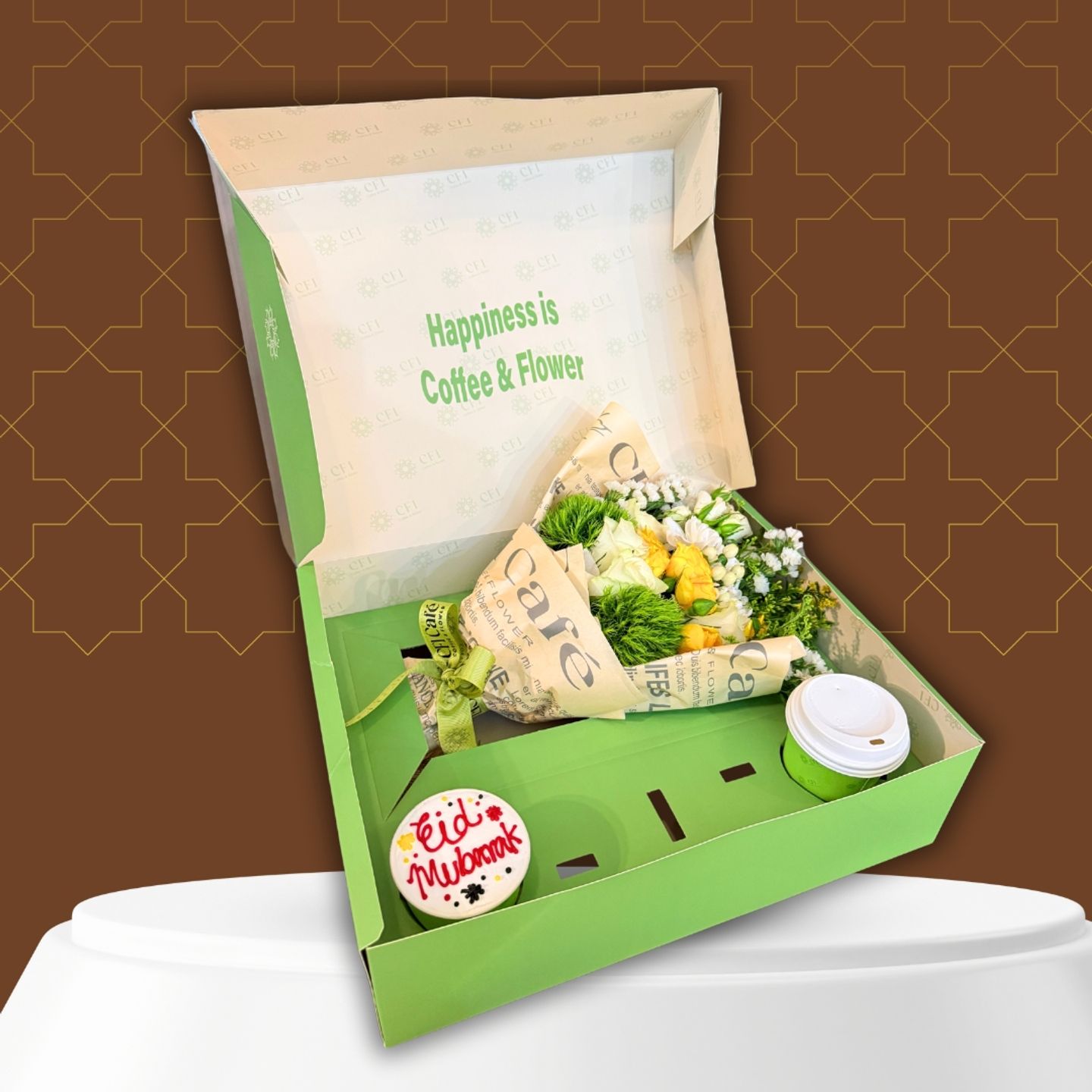 Eid Box Coffee, Roses, Cupcakes   Big Size