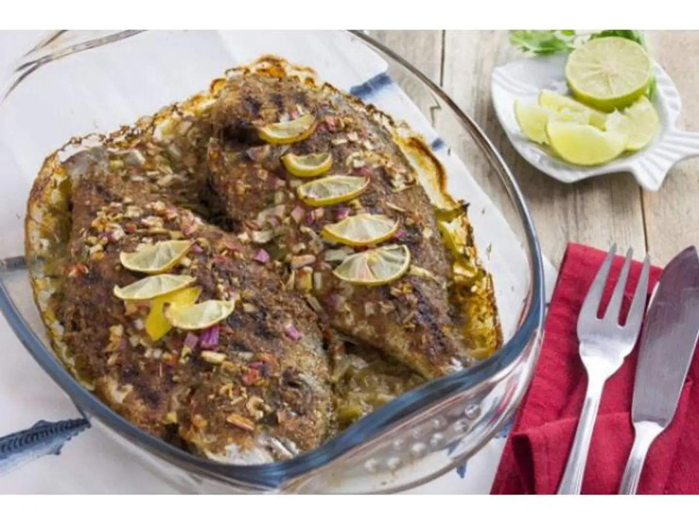 دنيس مشوي على الفحم بدون رز