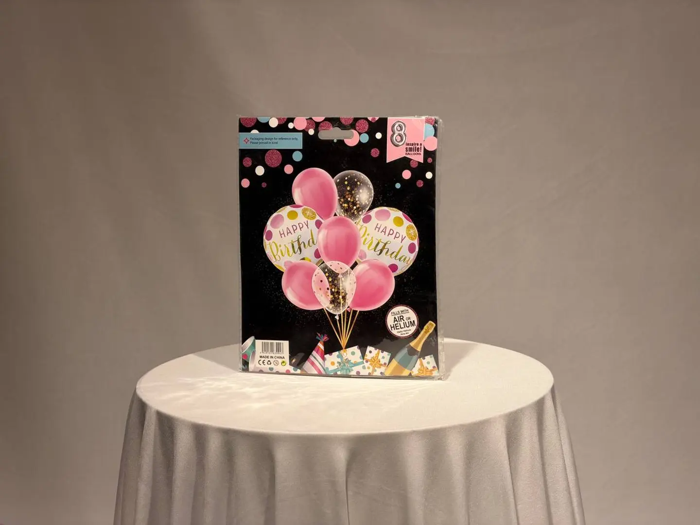 ميلاد الأميرة طقم بالونات السعادة الوردي مع هيليوم