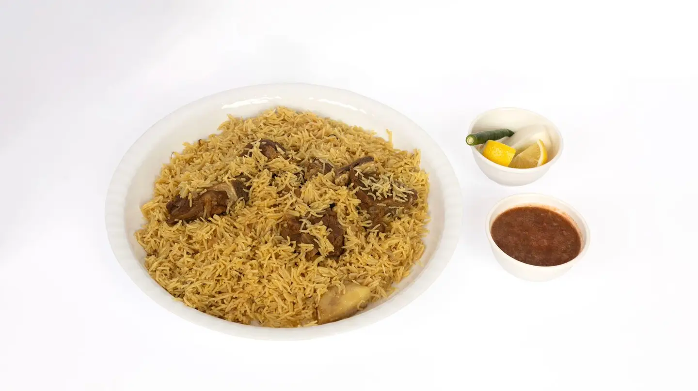 مضغوط لحم حاشي أرز عنبر أبيض