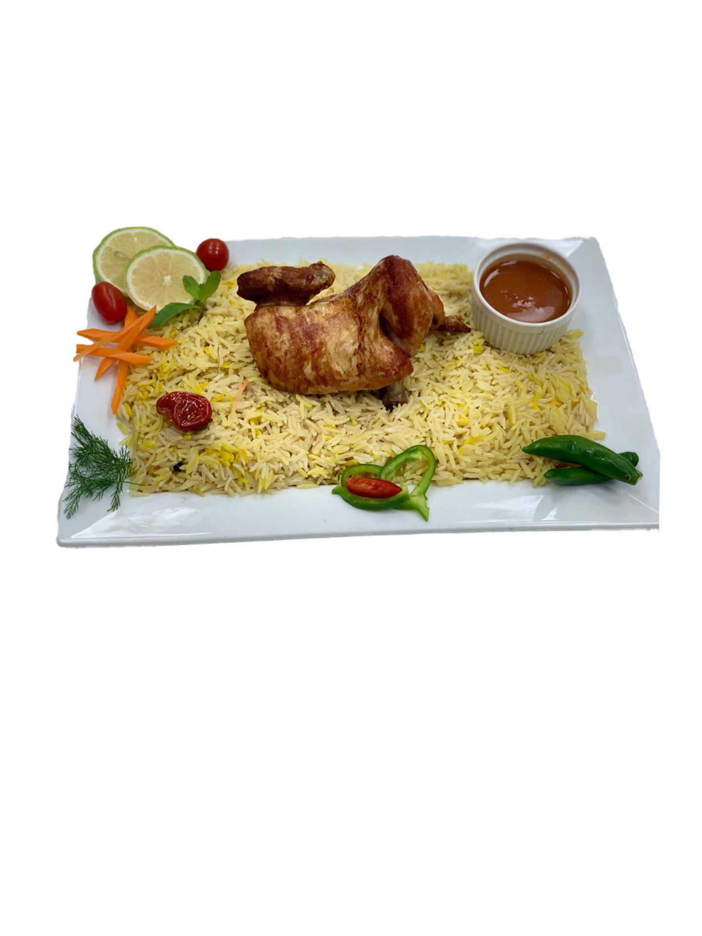 Half Grilled Chicken With Mandi Rice