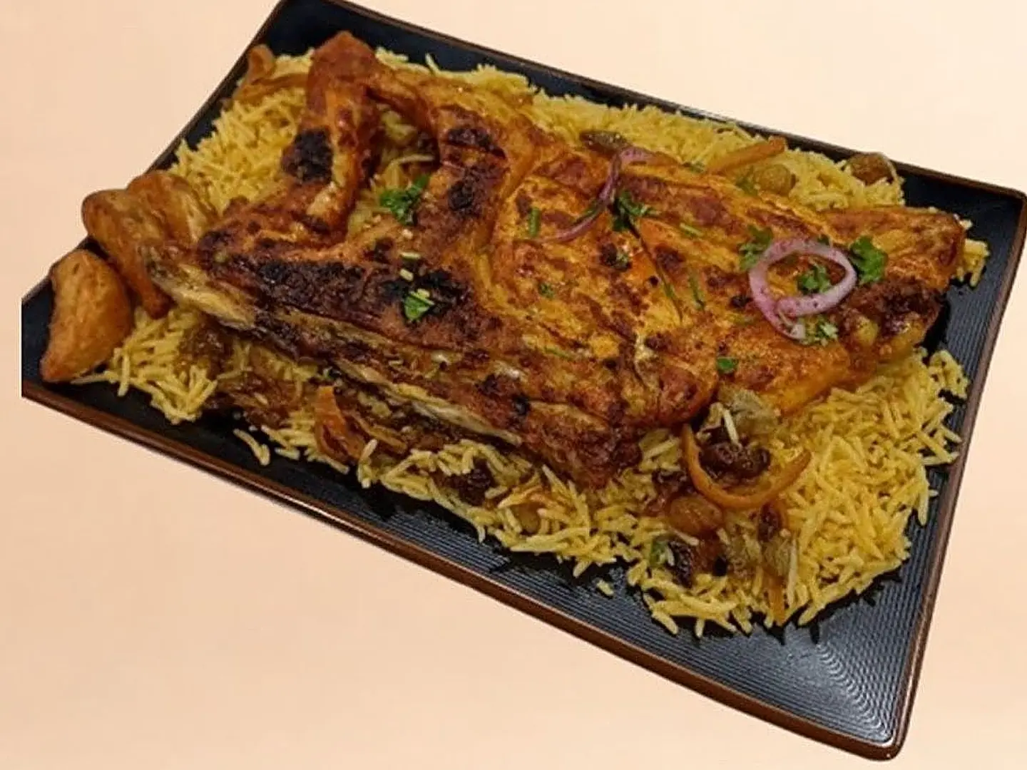 Chicken On Charcoal With Rice