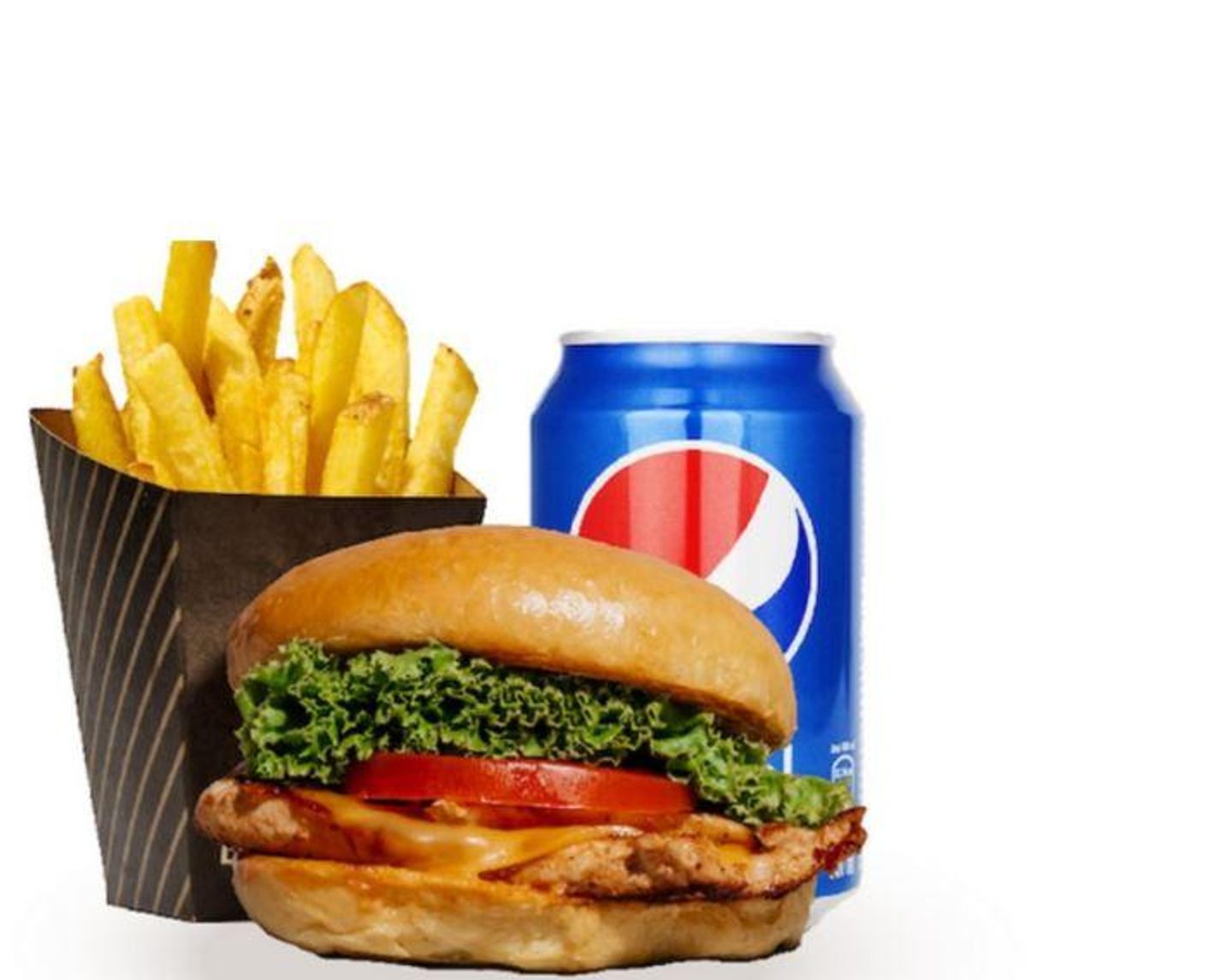 Chicken Burger Meal With Cheese