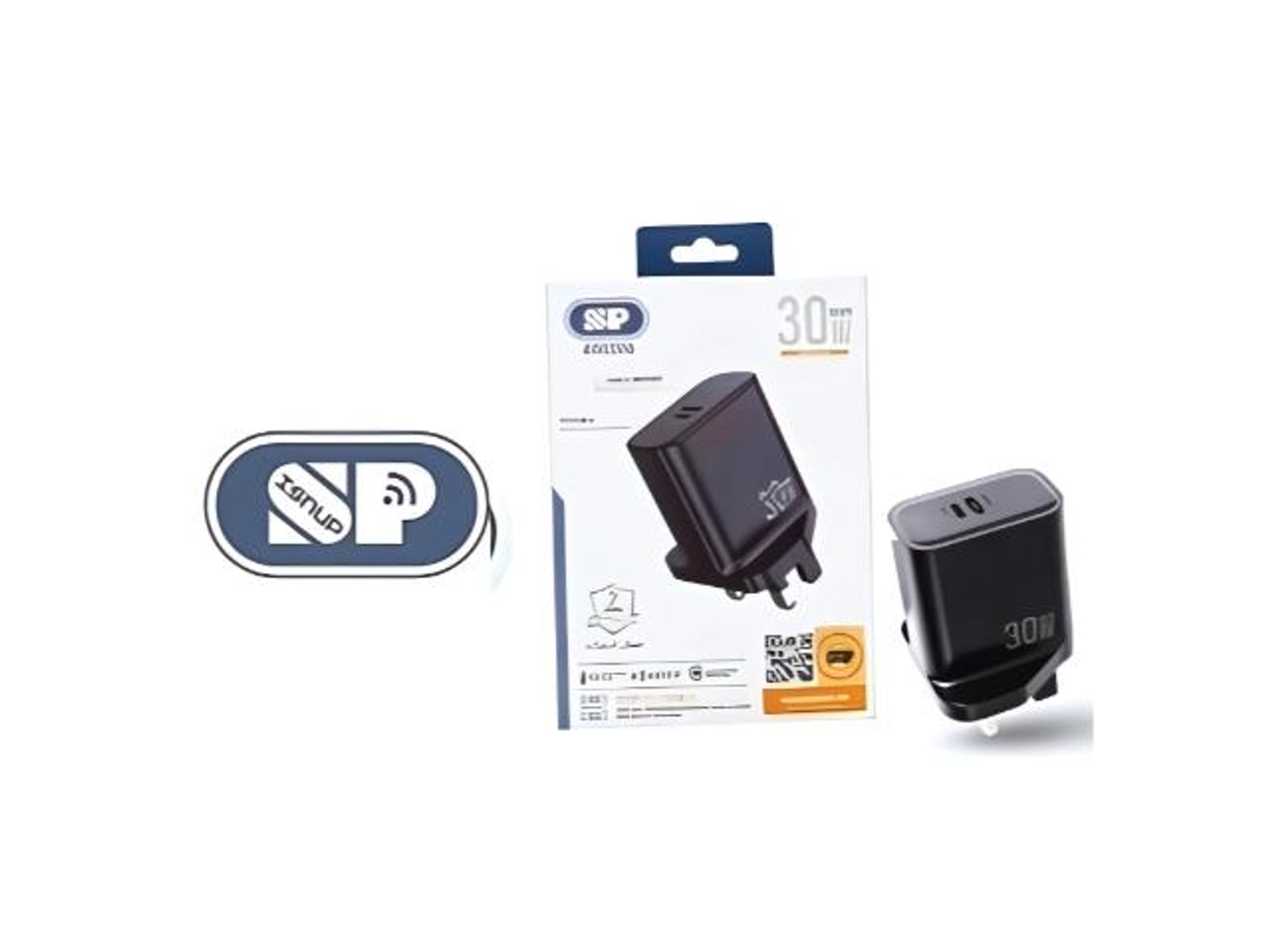 شاحن جداري إس بي 30 واط ايفون + تايب سي