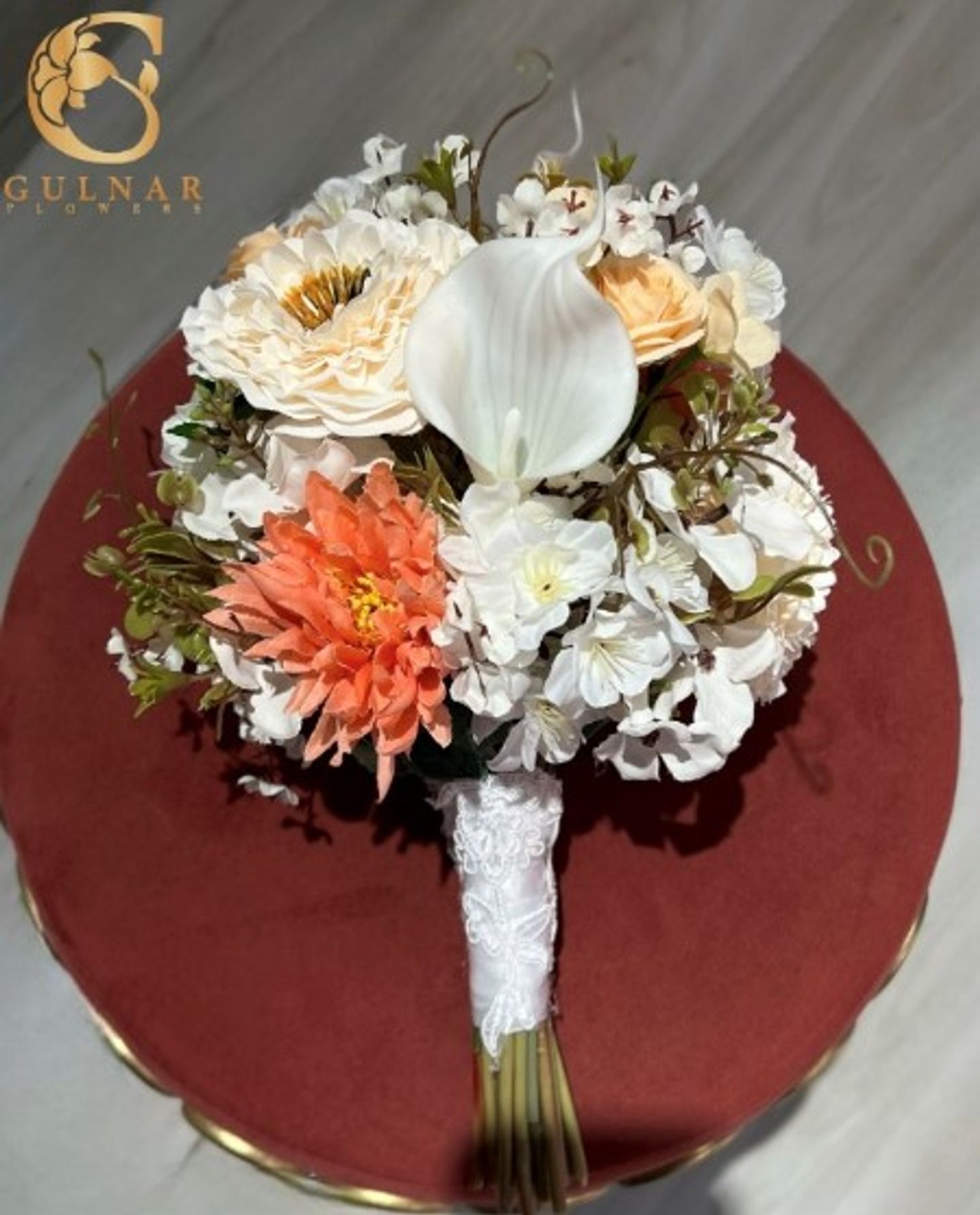 مسكة عروس ابيض برتقالي